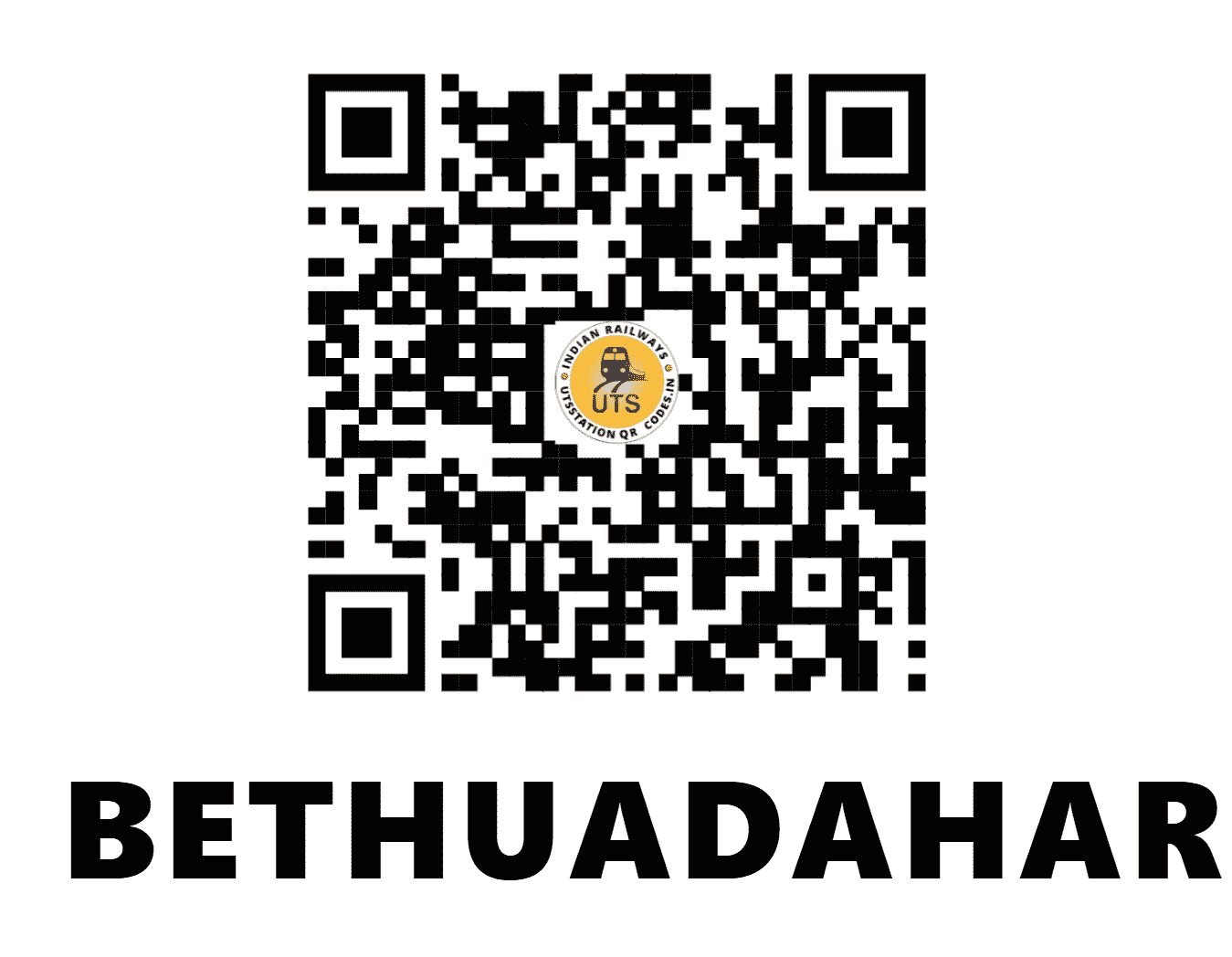 UTS QR Code for BETHUADAHARI - BTY (ER - WEST BENGAL)